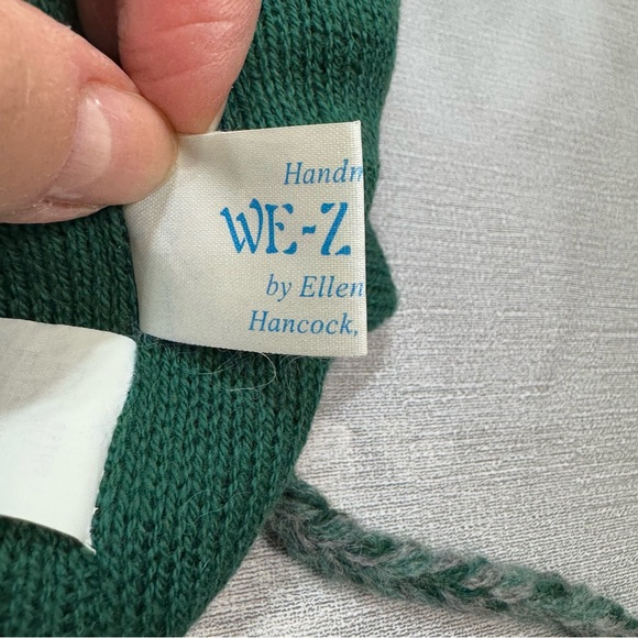 We-Z-Farm Handmade Green Wool Sheep Earflap Beanie Hat - Picture 8 of 10